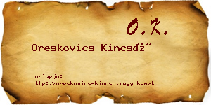 Oreskovics Kincső névjegykártya